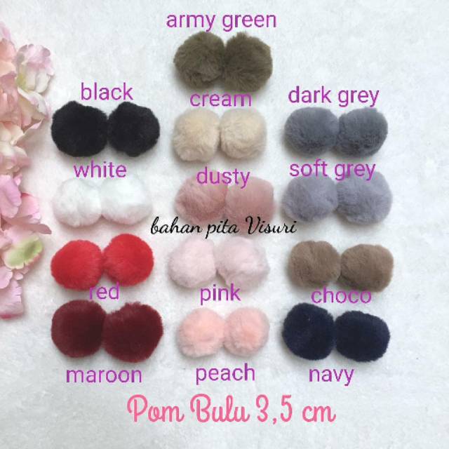 Pom Bulu 3,5 cm per biji