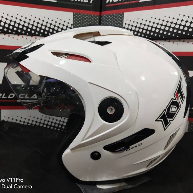 HELM KYT VENOM RR SOLID WHITE / KYT VENOM RR POLOS PUTIH