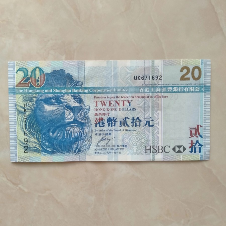 uang Kuno 20 dollar hongkong