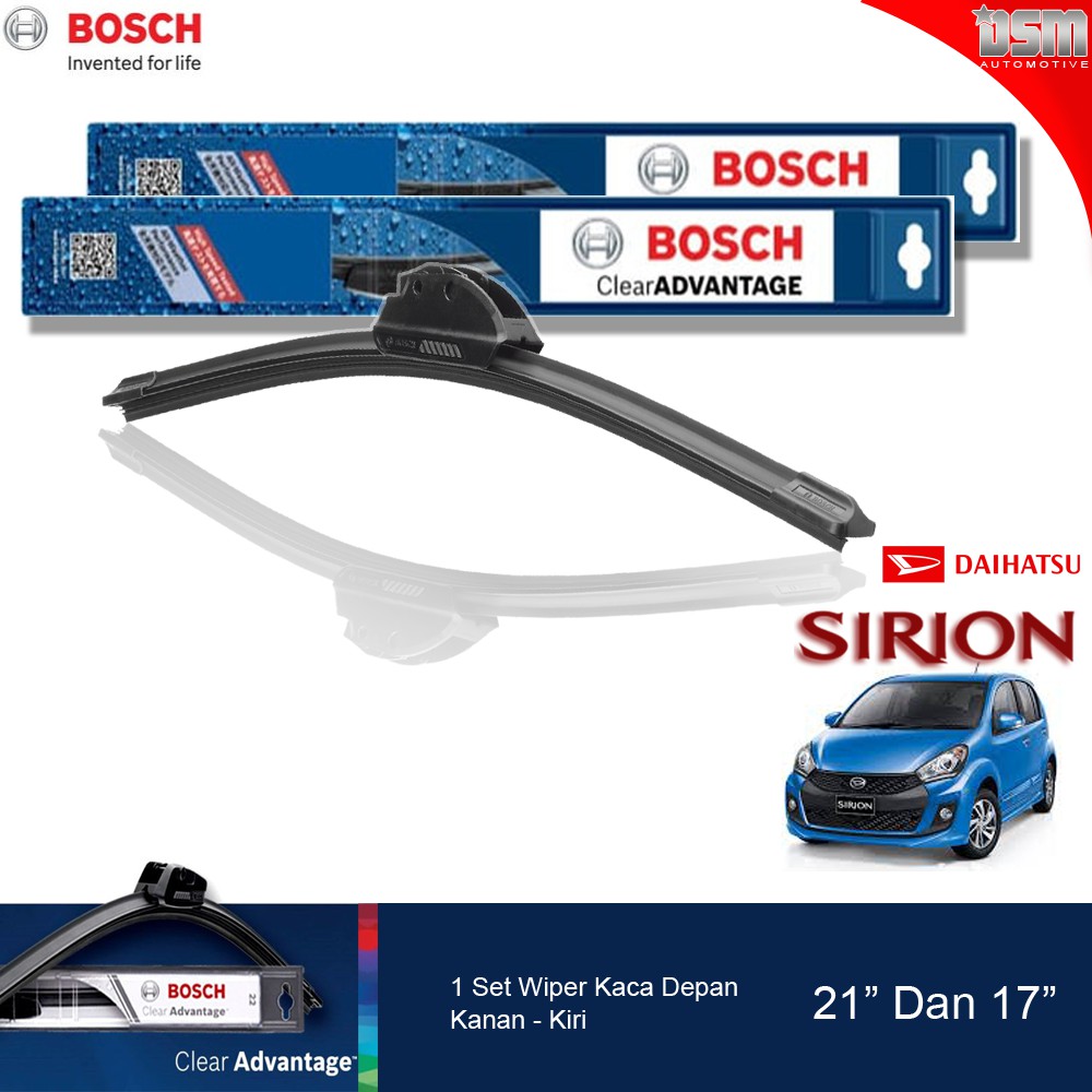 Bosch Clear Advantage Frameless / Wiper Frameless Mobil Daihatsu Sirion 21&quot; dan 17&quot; / Wiper Sirion