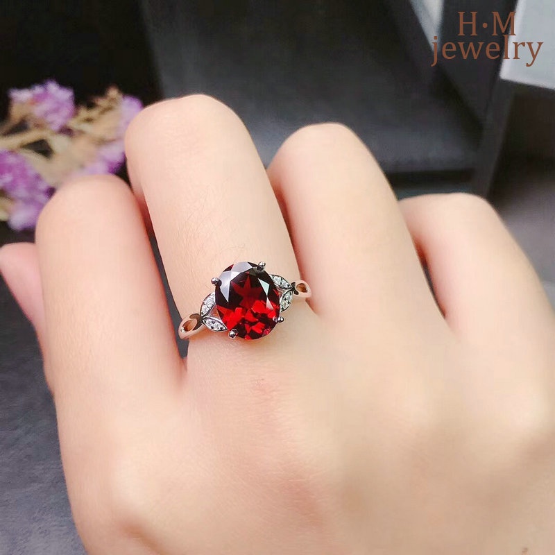 Cincin Batu Permata Merah Imitasi Model Terbuka Untuk Wanita