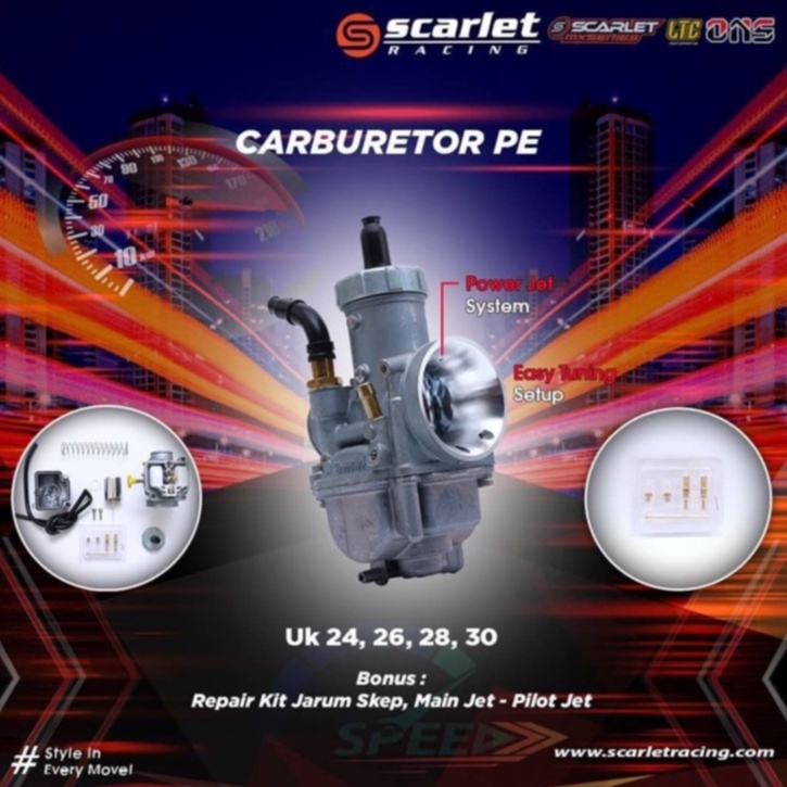 KARBURATOR KARBU CARBURATOR CARBU RACING PE 24 26 28 30 A-CLASS SCARLET RACING