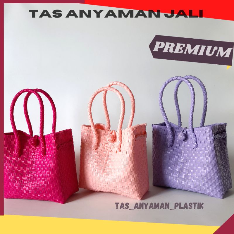 Tas Jali Jali Premium Anyaman Plastik Mini Polos Pastel Size XS