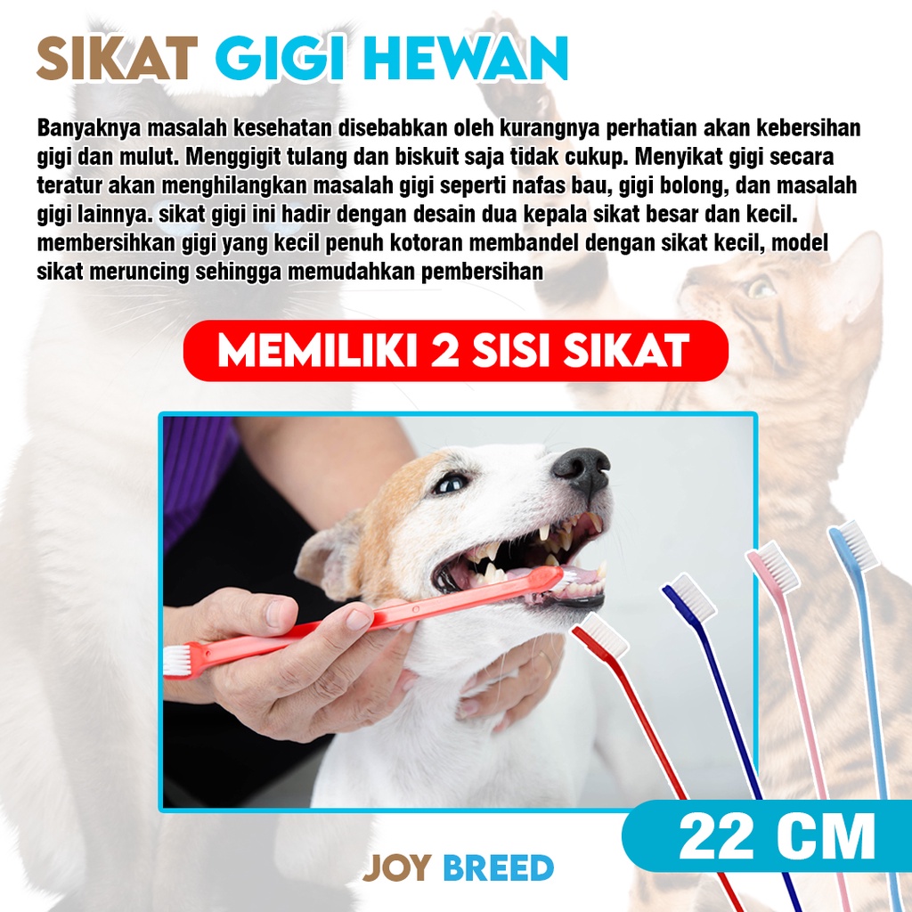 SIKAT GIGI KUCING ANJING 2 SISI BULU HALUS DAN LEMBUT PET TOOTH BRUSH