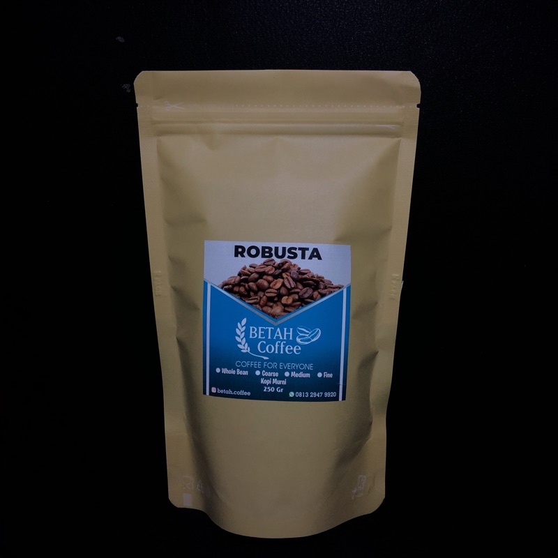 

KOPI ROBUSTA DAMPIT SUPER 250gr -biji sangrai/bubuk-BETAH Coffee