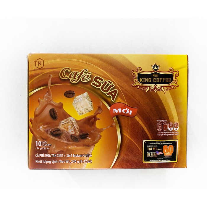 Kopi Vietnam King Coffee Cafe Sua Kopi Susu [10 x 24 Gram]