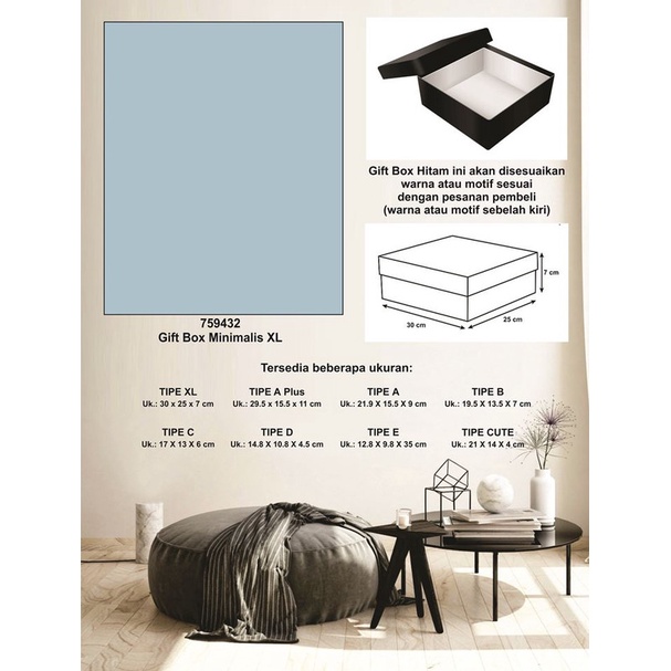

Kotak kado/Kotak Hadiah/Box Minimalis XL-Spectra Light Blue-A