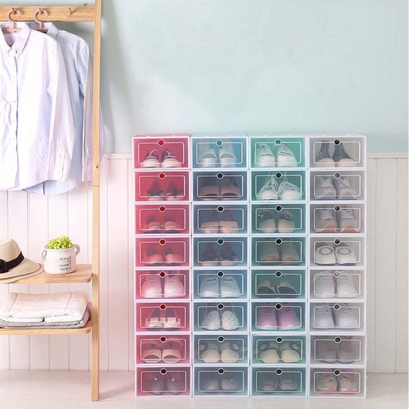 Yh Stackable Shoes Box Foldable Shoes Rack Attachable Storage Box Organizer Case Lv Shopee Indonesia