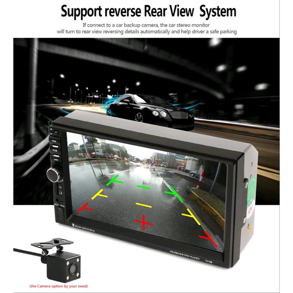 Head Unit Double Din MP5 Audio Video Player Mobil Universal Bluetooth 7 inch Touch Screen paket