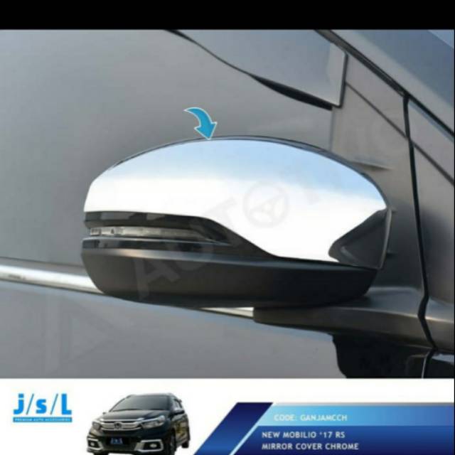 Cover spion Mobilio 2017 mirror cover chrome + Hitam jsl