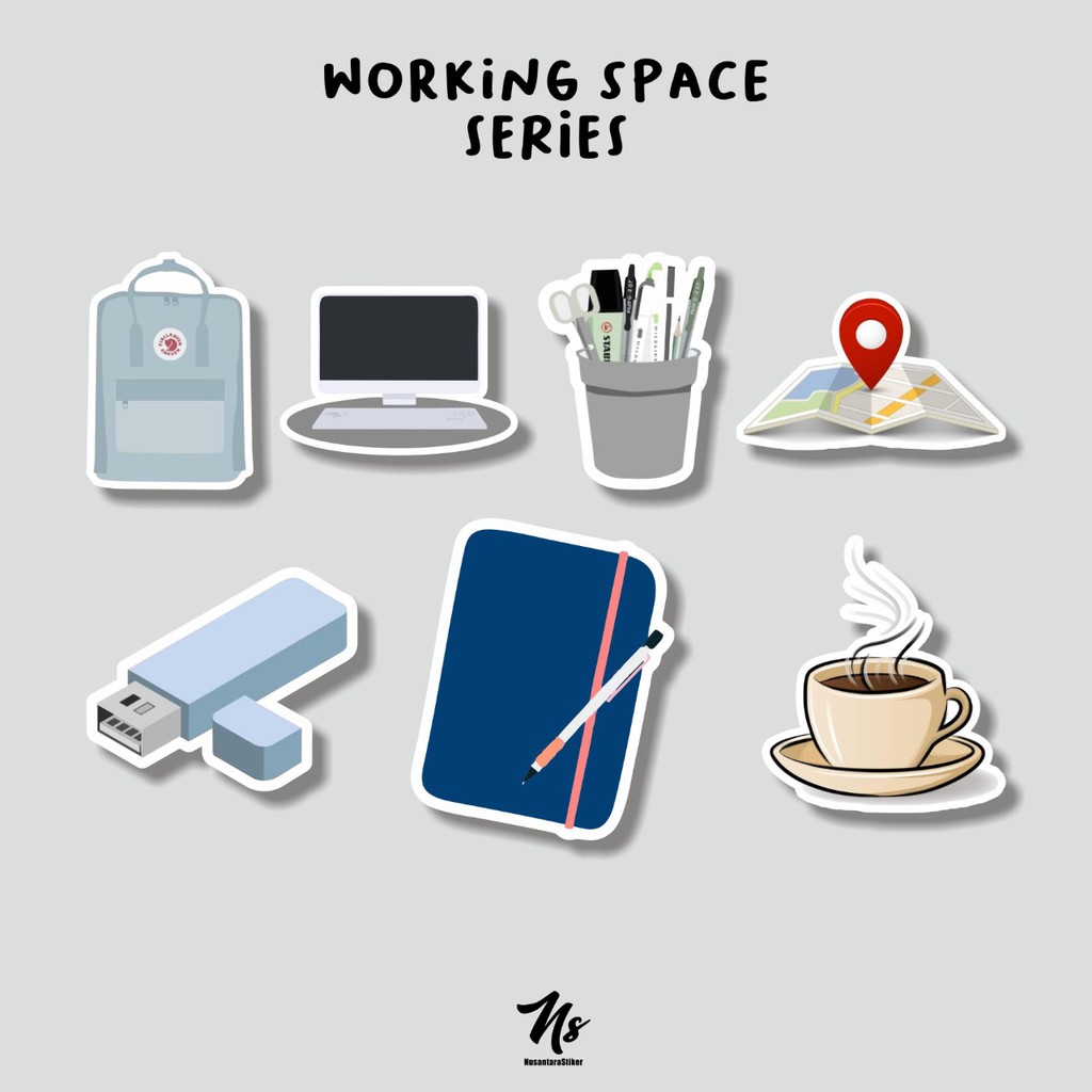 

STICKER AESTHETIC PACKAGE WORKING SPACE STIKER PREMIUM CASE HANDPHONE SKIN LAPTOP BUJO DECO TUMBLR