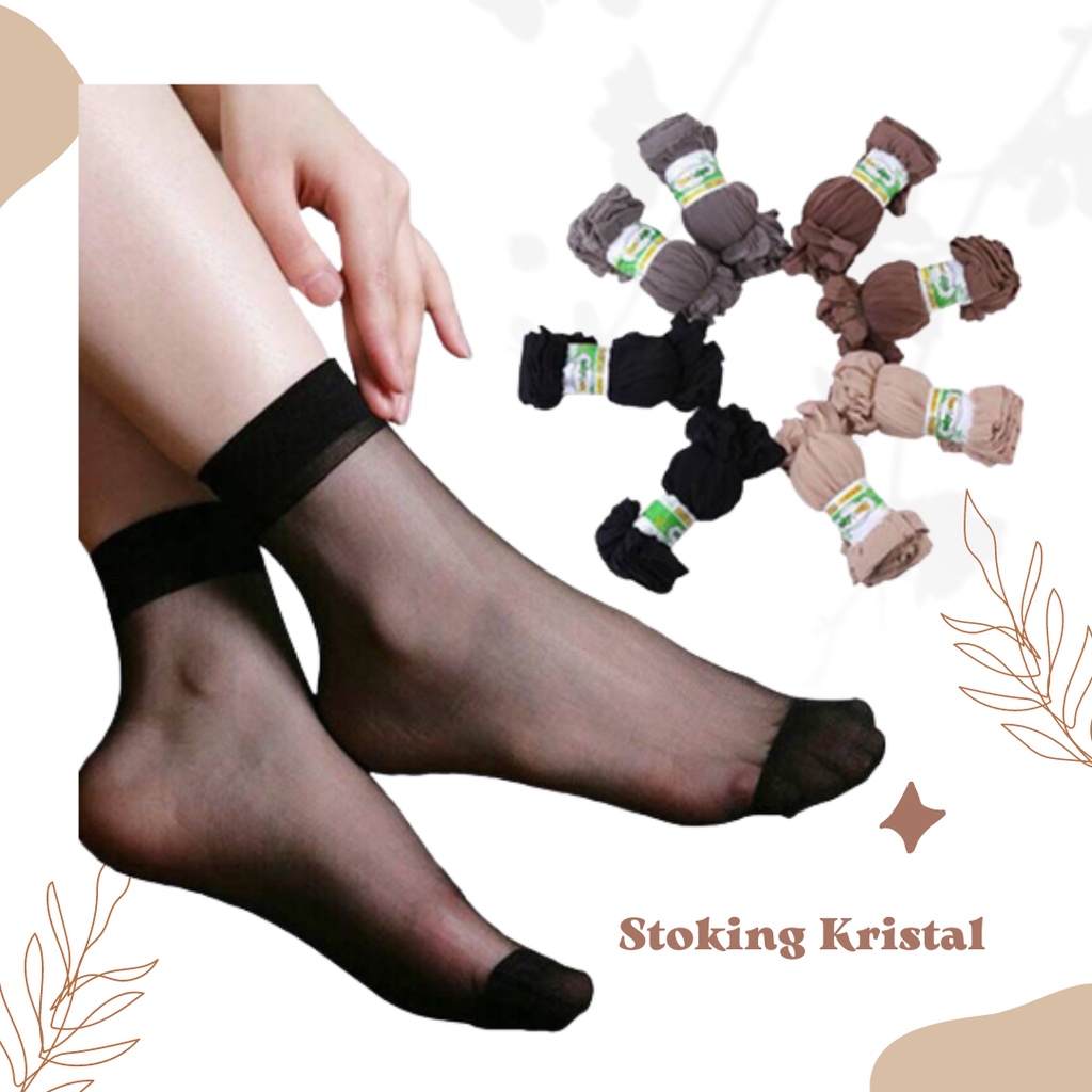 Stoking Kristal Wanita nylon tipis transparan Kaos Kaki Stocking Cewek