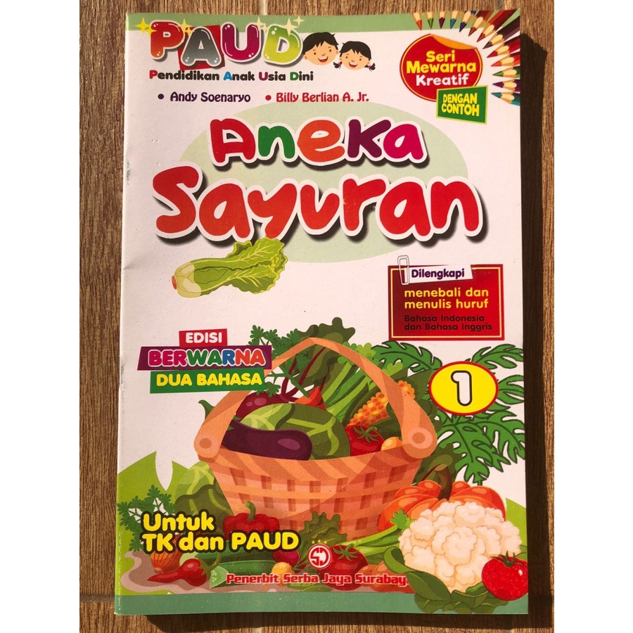 Buku Mewarnai Kreatif dengan Contoh Dua Bahasa untuk PAUD dan TK