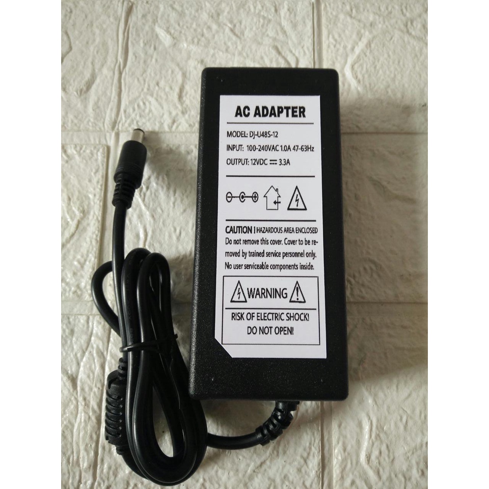 AC ADAPTOR 12V 3.3A model: DJ-U48S-12 JEK 5.5mm X 2.1mm - 2.5mm