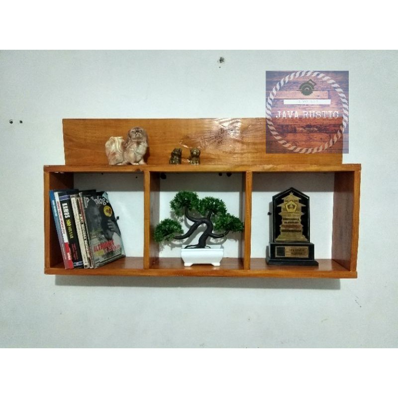 Rak Kotak Sekat Kayu Jati Belanda Hiasan Dinding Dekorasi Rumah