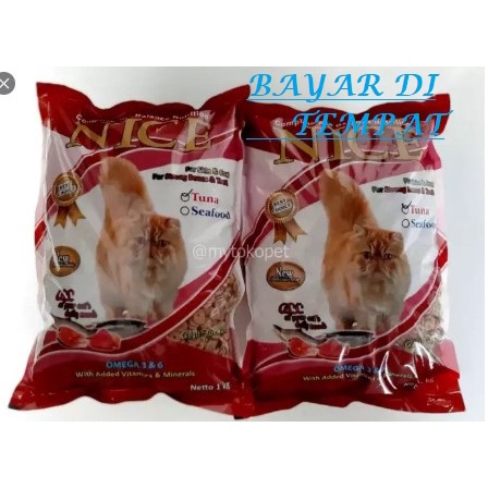 MAKANAN KUCING NUTRISI LENGKAP TERMURAH NICE 1 KG