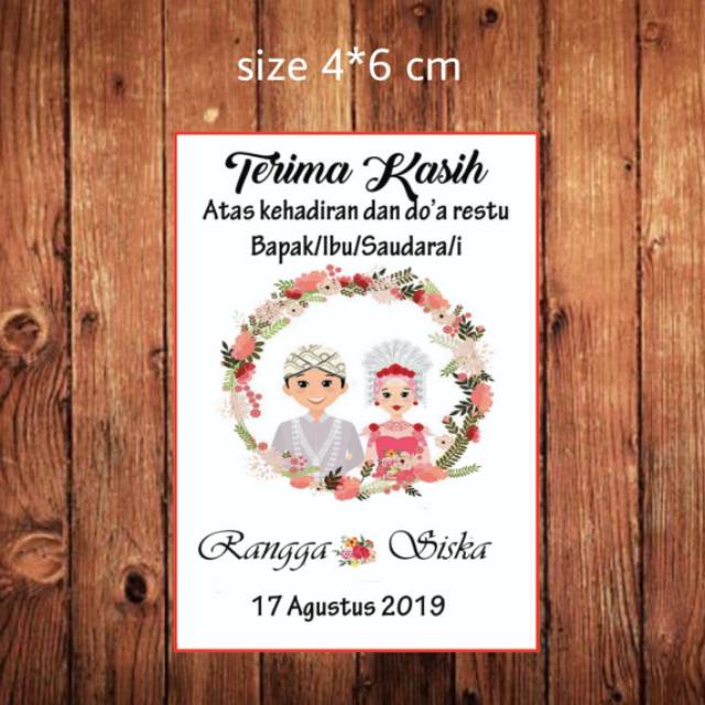 

Kartu ucapan pernikahan/tag souvenir