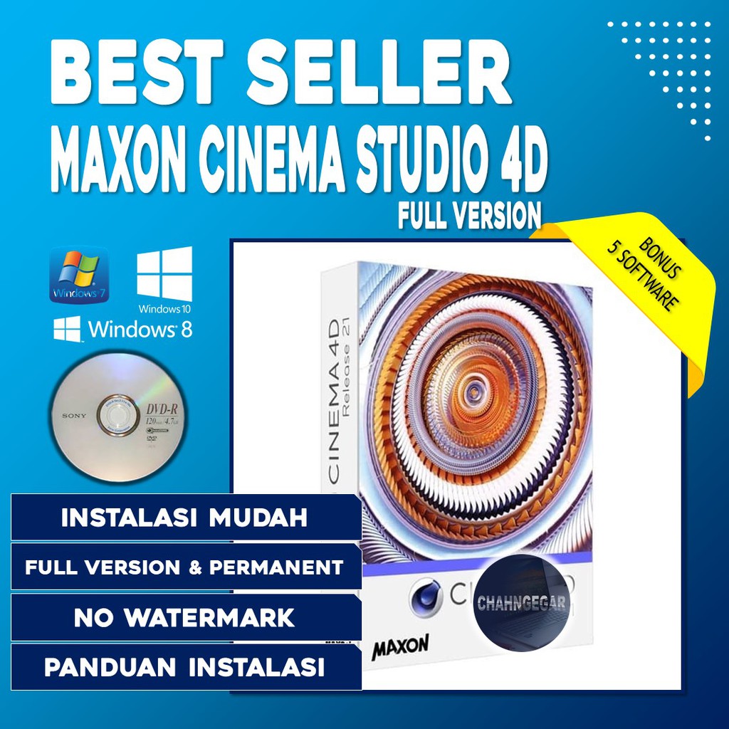 DVD | Maxon CINEMA 4D Studio Pro Full Version Software Editing Video Komponen Komputer Desain Grafis