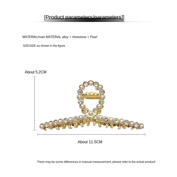 Jepit Rambut Bentuk Hiu Aksen Mutiara Dan Berlian Imitasi Bahan Alloy Gaya Korea