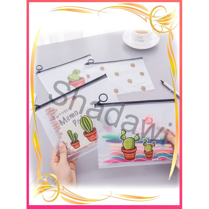 

S9 KOREAN CASTUS PVC TRANSPARANT STATIONERY / KOTAK PENSIL / TEMPAT KOSMETIK / ALAT TULIS / MURAH!!!