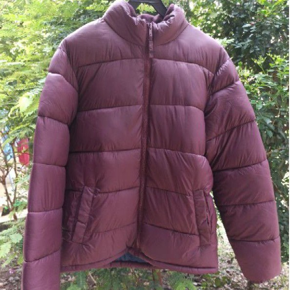 Jaket Bomber Duck Down Original Tebal Maroon
