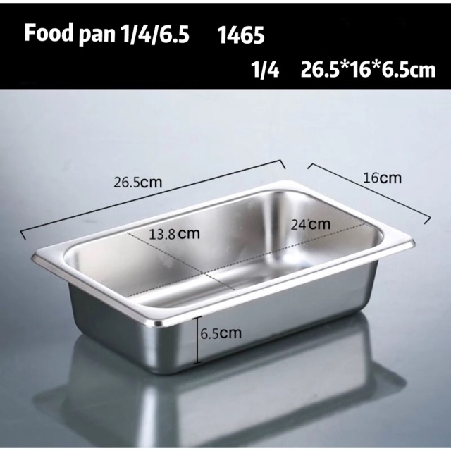 gastronom Food pan 1/4 ke dalam 6.5cm wadah penyimpan 1465 stainless steel