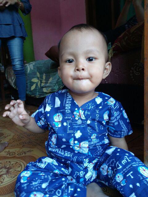 Piyama Doraemon Pintu Ajaib Biru Muda