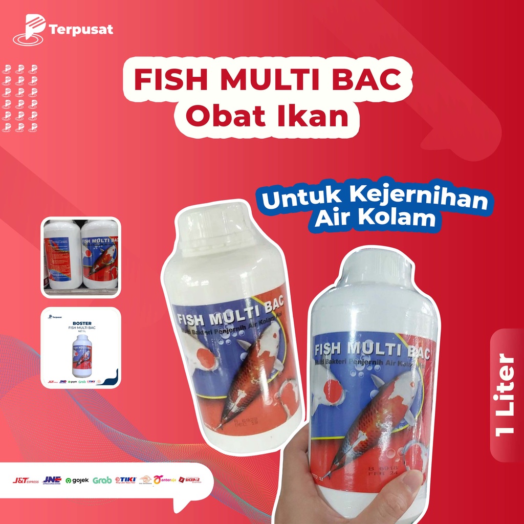 Fish Multi Bac 1 Liter Obat ikan Multi Bakteri Penjernih Air Kolam Koi