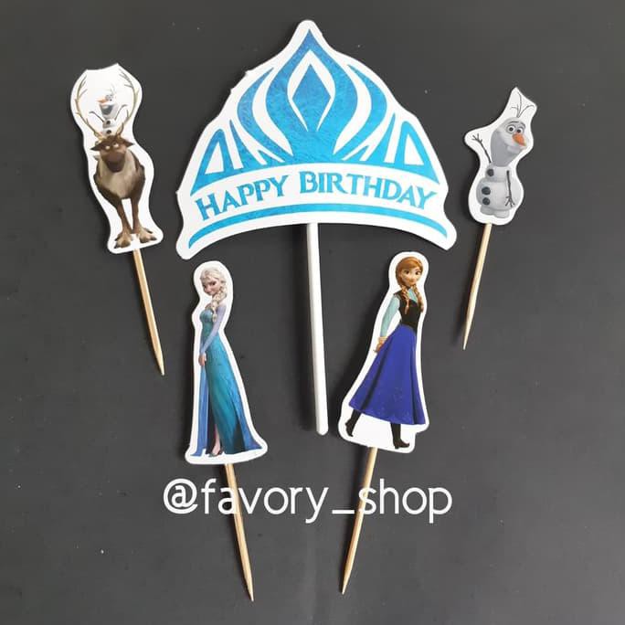 BARU BONEKA ANAK PEREMPUAN MURAH☻ TOPPER SET FROZEN / HIASAN TUSUK KUE KARAKTER DISNEY PRINCESS