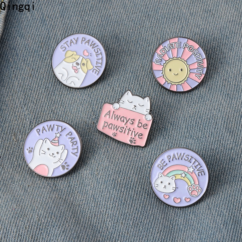 Bros Pin Enamel Bentuk Kartun Hewan Kucing Untuk Aksesoris Pakaian