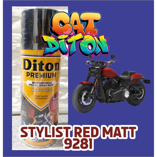 Cat Pilox Diton Premium Stylist Red Matt 9281 400cc matte merah doff