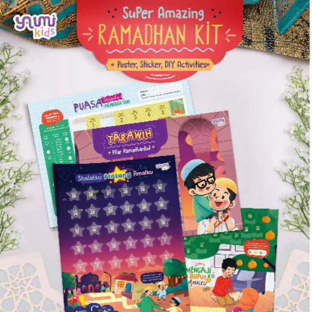 Ramadhan Kit Poster Edukatif Ramadan Anak Bonus Buku Mewarnai Shopee Indonesia