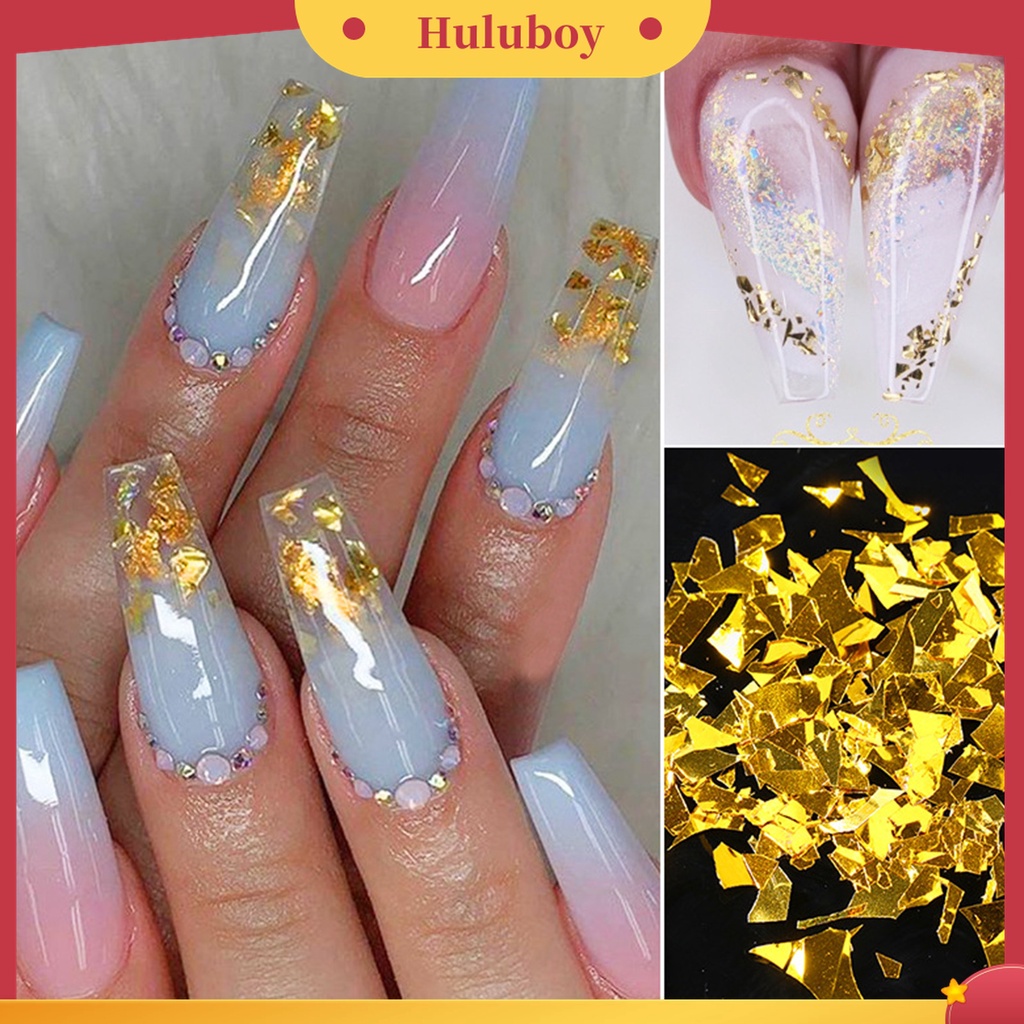 Huluboy Huluboy♡ Kertas Payet Glitter Bentuk Irregular Untuk Dekorasi Nail Art