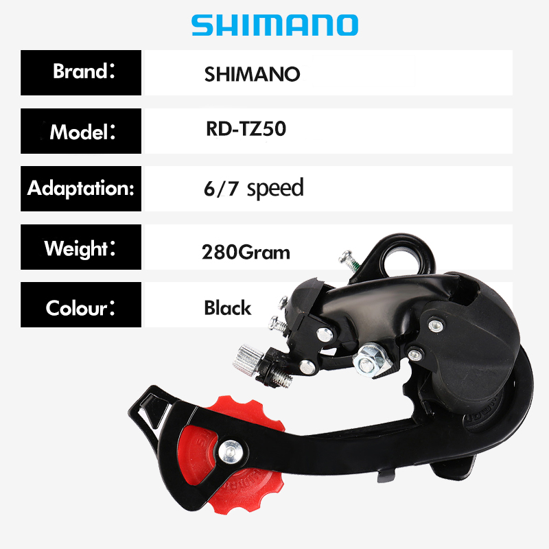 Shimano Sepeda MTB RD-TZ50 Rear Derailleur 6 / 7 Speed