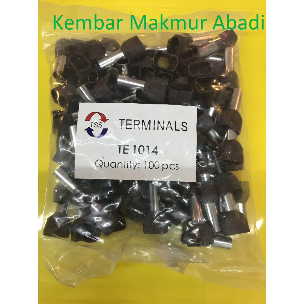 Skun Ferules TWIN 10mm / Skun Kabel Ferulles TWIN 10mm BROWN TE 1014 / Ferules DOUBLE 10mm COKLAT