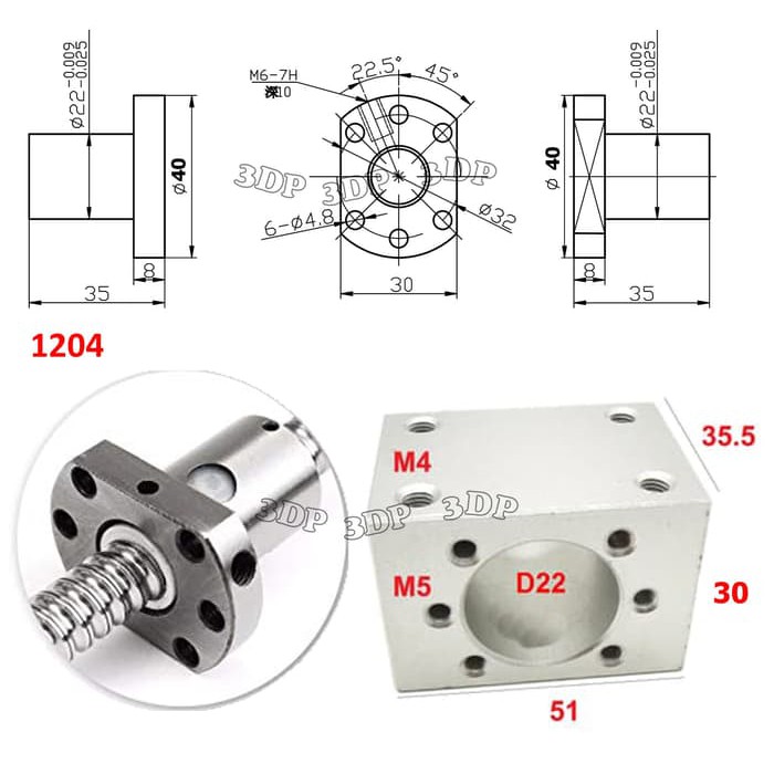 

Ballscrew Nut Sfu-1204