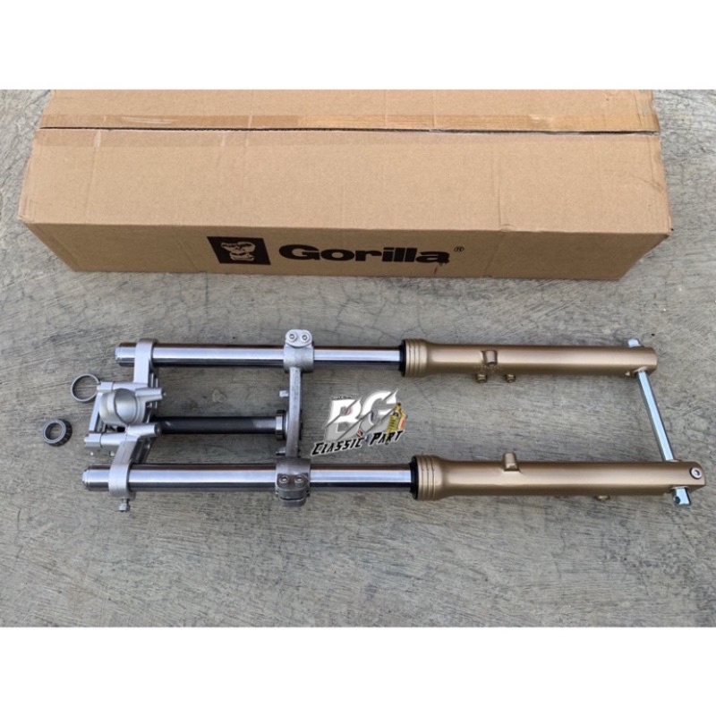 Skok shock depan ninja rr gorilla set raiser stang cnc pnp cb gl megapro tiger