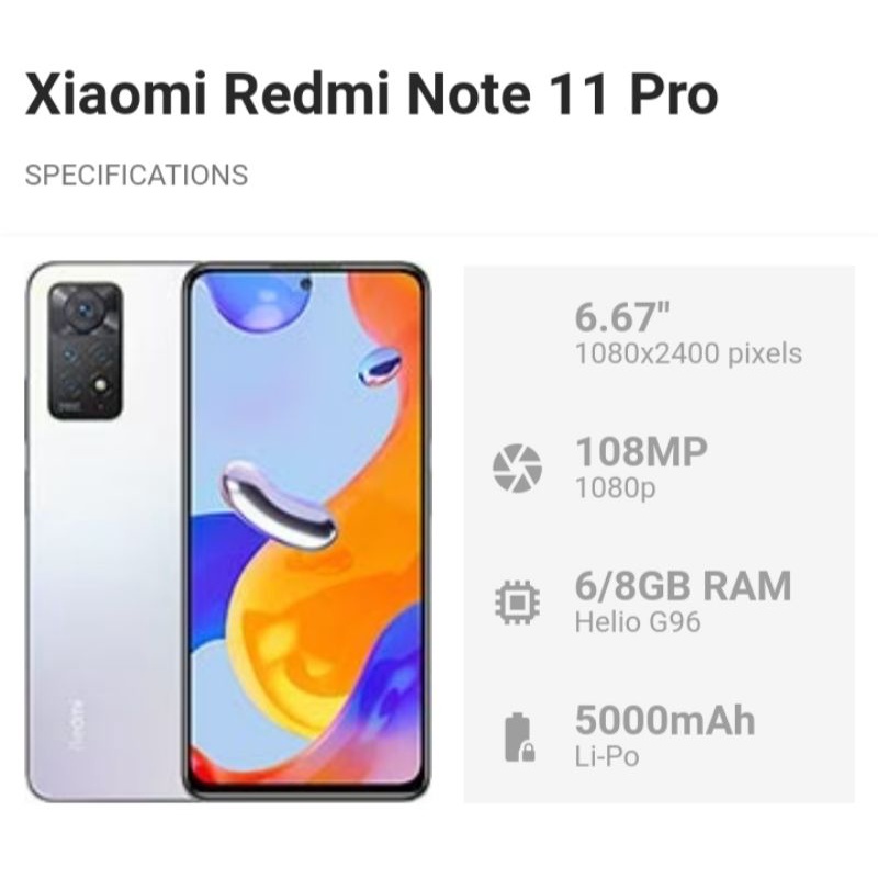 Redmi note 11 pro 8/128