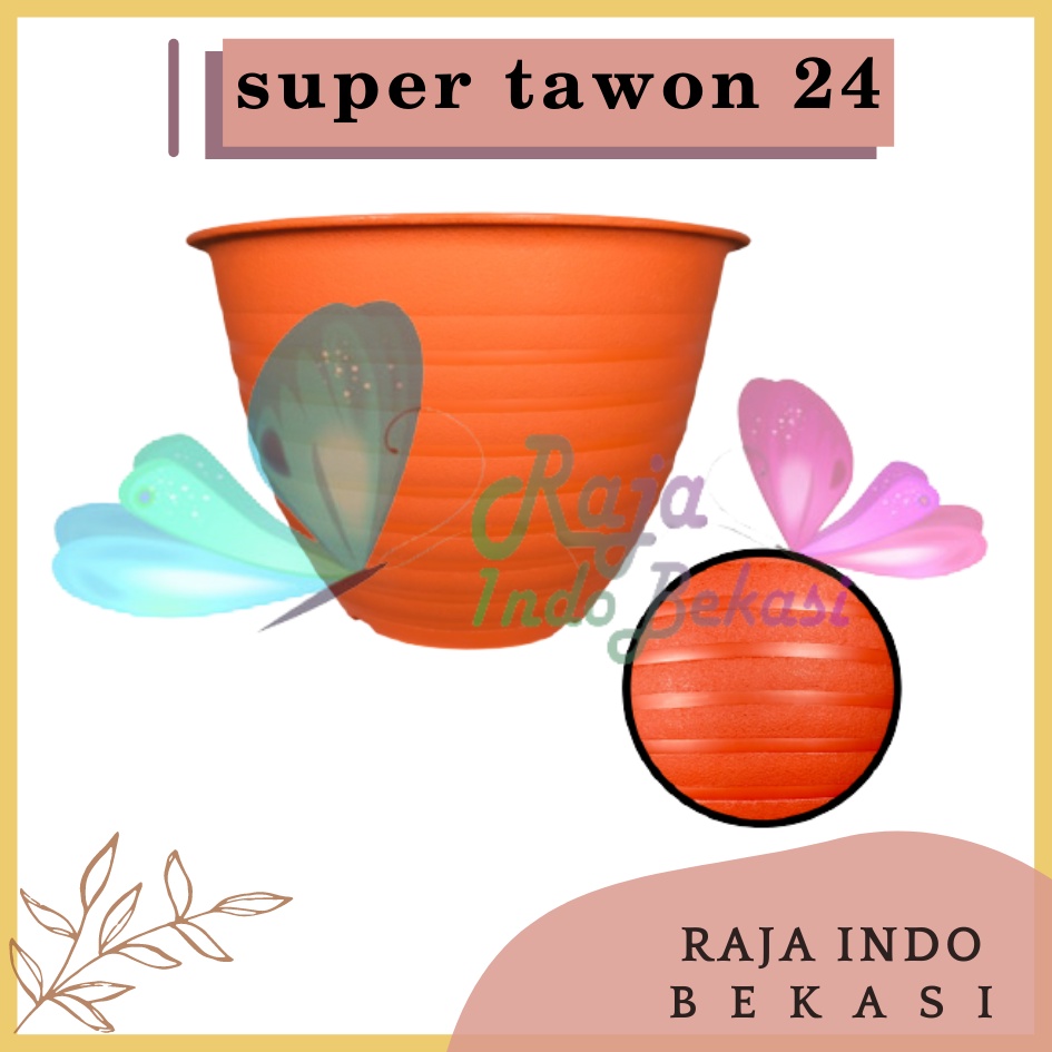 Pot Super Tawon 24 Cm Orange Garden Of Love Pot Plastik 24CM Pot Tawon Pirus 24 27 30 Tinggi Putih