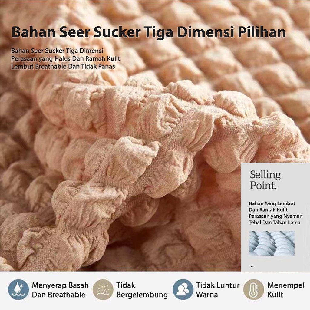 Cover Sofa Bed Sarung Sofa Bed Elastic Sofa Bed Cover With Skirt / Penutup Sarung Alas SofaBed Elastis Tebal Polos Renda