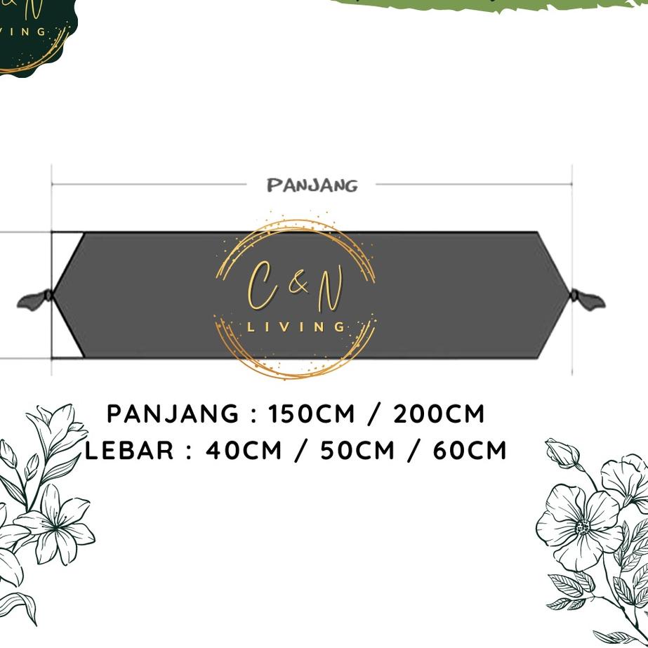 [KODE PRODUK DS8ZB7738] TAPLAK MEJA RUANG TAMU PERSEGI PANJANG MINIMALIS TABLE RUNNER RUMBAI MOTIF K