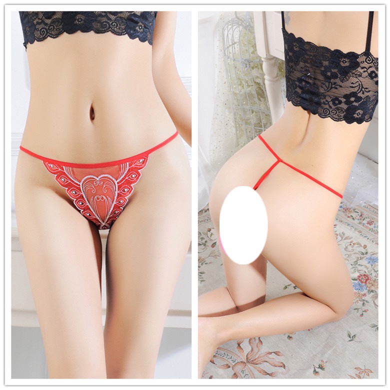 Celana Dalam Wanita Bunga bordir Thong Sexy Fashion T-Celana G String Lingerie Seksi 3C223