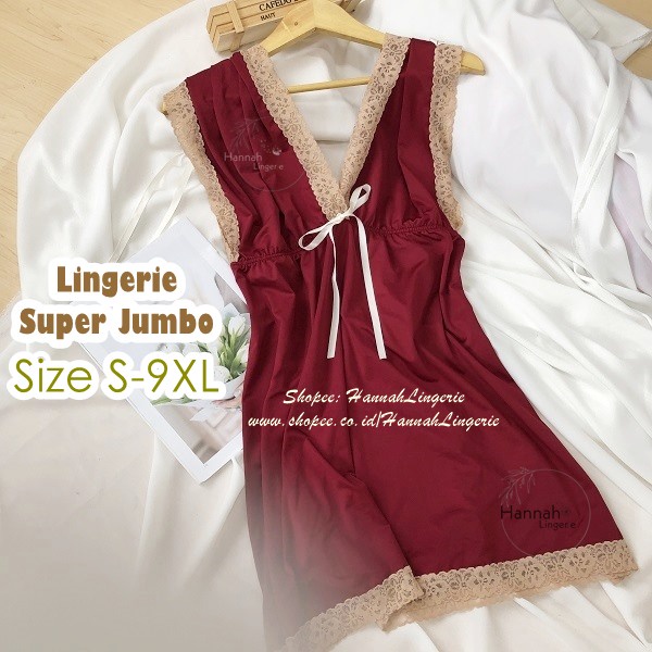 Original Lingerie 9XL 8XL 7XL 6XL 5XL 4XL 3XL - S Baju Tidur Seksi Cantik Hot Ukuran Besar Jumbo Big Size 933