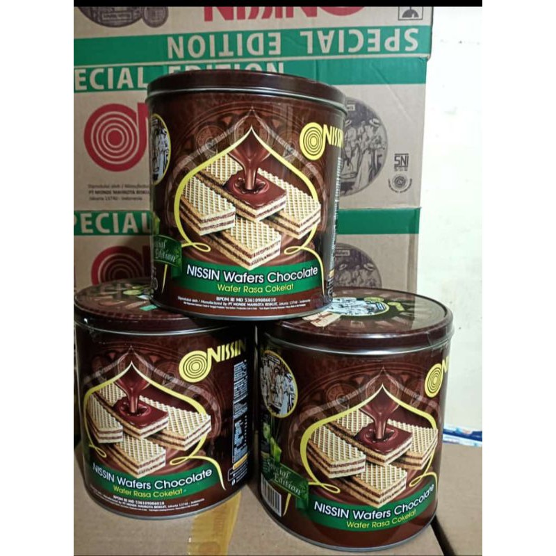 WAFER NISSIN 300gr 1 karton isi 6 kaleng