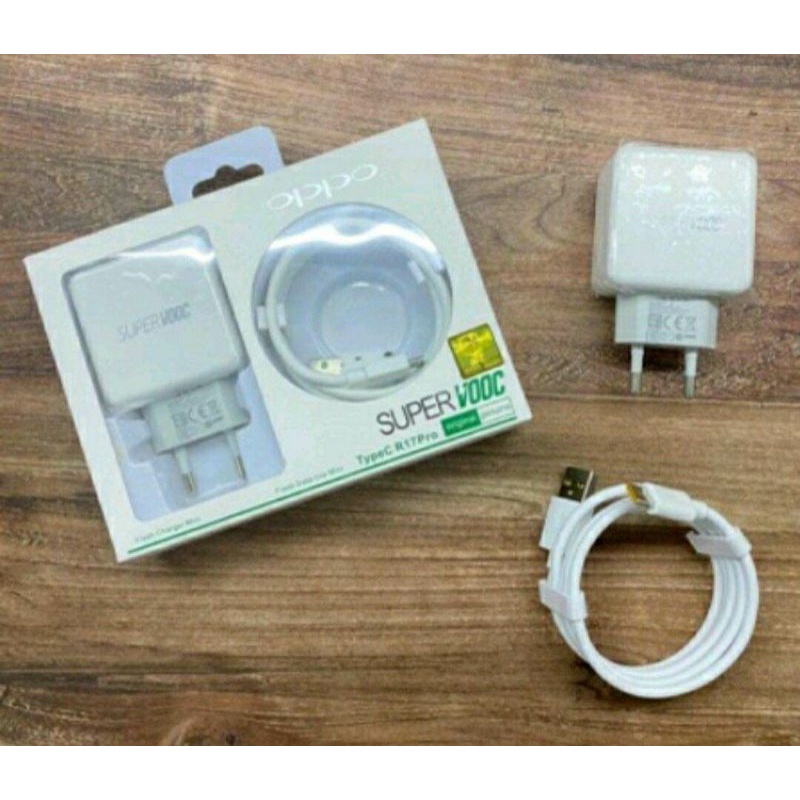 Oppo Tc Travel Charger Casan Oppo R17 F11 ORIGINAL SUPER VOOC 10V - 5A Micro &amp; Type C Usb Cable