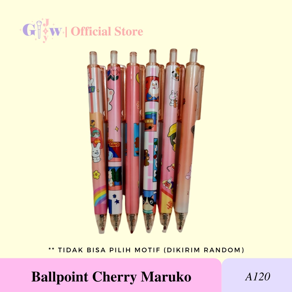 A120 BALLPOINT CHERRY MARUKO disney pulpen tinta biru hitam lucu atk alat tulis kantor buku pensil penghapus tipe tip x spidol highlighter surat remaja kertas menggambar sekolah perlengkapan cute murah penggaris aksesories aksesoris stationery plastik