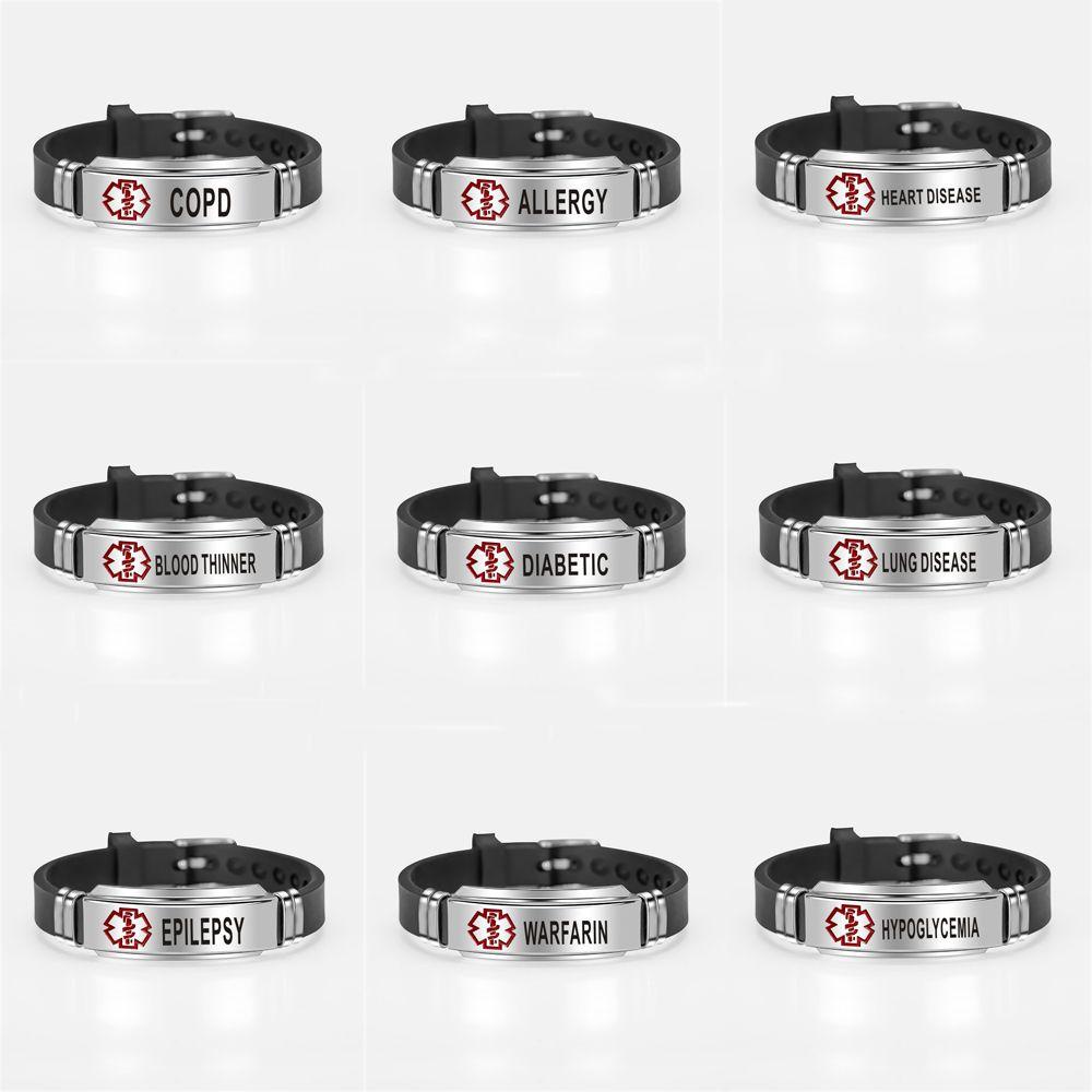 Gelang Siaga Medis TOP Awas Medis 17gaya Stainless Steel Silikon Diabetes