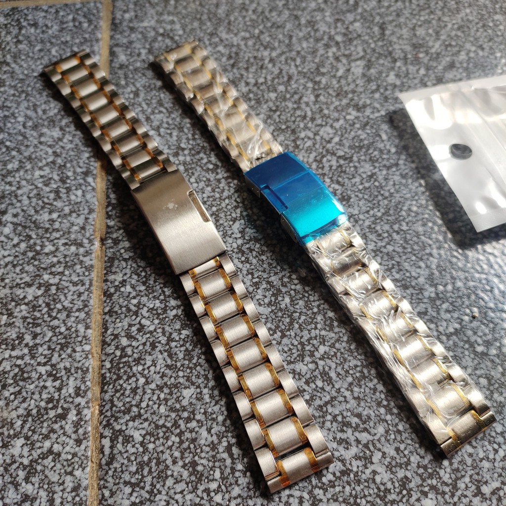 RANTAI JAM TANGAN STAINLESS STEEL SOLID 18MM KOMBINASI BAGUS.