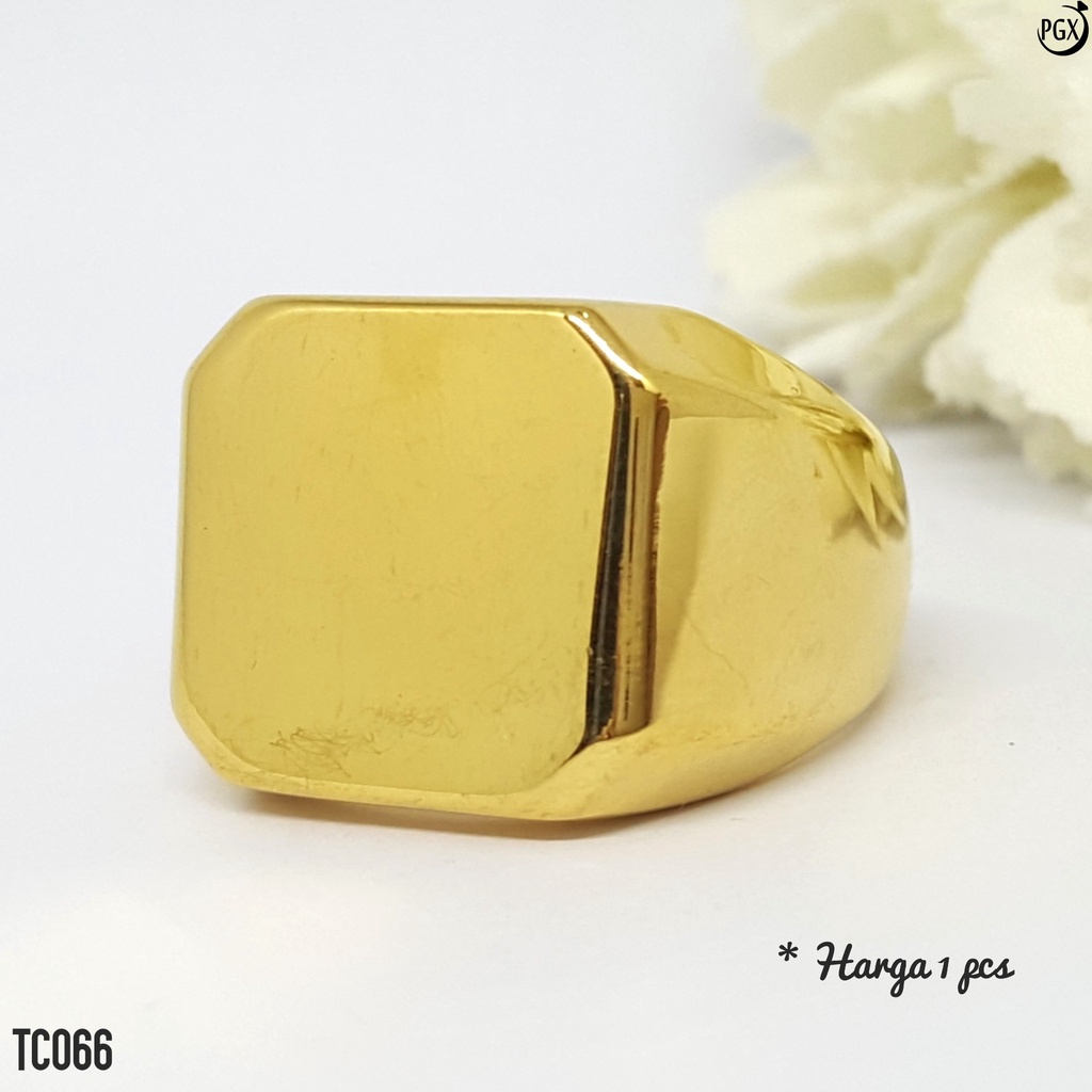 PGX Cincin Titanium Bangsawan Inggris Aksesoris Fashion Perhiasan Anti Karat - TC066