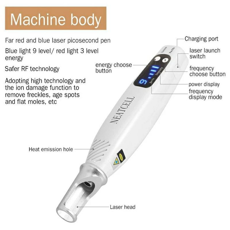 Picosecond Alat Laser Penghilang Flek Bekas Jerawat Tato Tahi Lalat Kutil NEATCELL